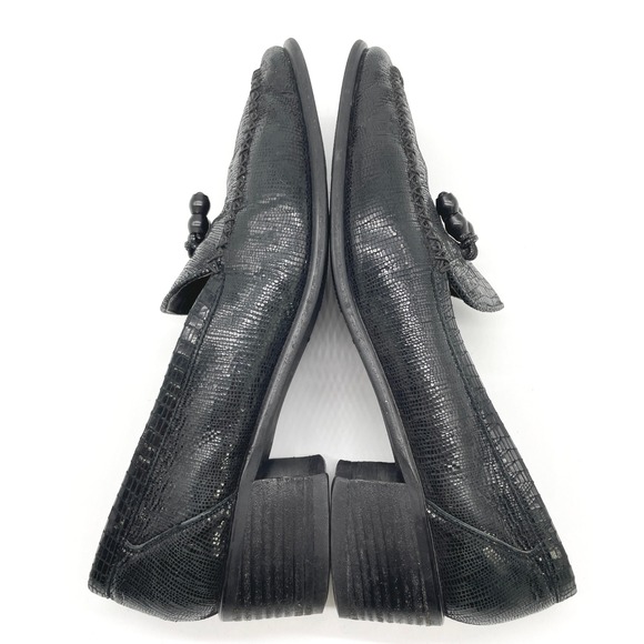 Stuart Weitzman McCool Saville Nappa Loafer 39 Croc Emboss Quiet Luxury Academia